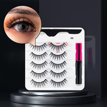 Load image into Gallery viewer, 3/5/7Pairs Magnetic Eyelashes False Lashes Repeated Use Eyelashes Waterproof Liquid Eyeliner With Tweezer Makeup Set