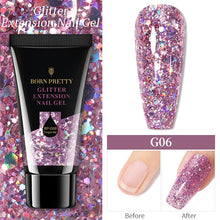 Load image into Gallery viewer, BORN PRETTY 30/20ml Glitter Acrylic Gel Finger Extension Silver Pink Extension Gel Soak Off Nail Art Gel Varnish