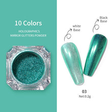 Load image into Gallery viewer, 1Box Nail Mirror Glitter Powder Metallic Colorful Dust Metal Effect Nail Glitter Gold Nail Art UV Gel Polish Chrome Flakes Dust
