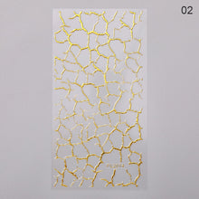 Load image into Gallery viewer, 1PC Silver Gold Lines Stripe 3D Nail Sticker Geometric Waved Star Heart Self Adhesive Slider Papers Nail Art Transfer Stickers