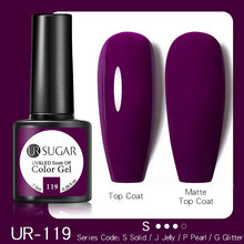 Load image into Gallery viewer, UR SUGAR 7.5ML Dark Blue Matte Top Coat Color UV Nail Gel Polish Semi Permanent Soak Off UV LED Gel Nail Gel Nail Art DIY Design