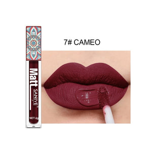 Waterproof Matte Nude Lip Gloss Brown Nude Pigment Dark Red Long Lasting Velvet Liquid Lipstick Women Makeup Lip Glaze 1PCS