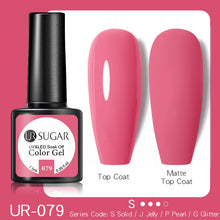 Load image into Gallery viewer, UR SUGAR 7.5ML Dark Blue Matte Top Coat Color UV Nail Gel Polish Semi Permanent Soak Off UV LED Gel Nail Gel Nail Art DIY Design