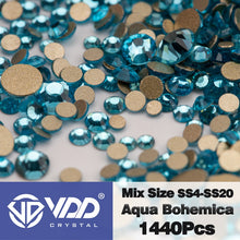 Load image into Gallery viewer, VDD SS4-SS20 Mix Size Clear Crystal Non HotFix Gold FlatBack Rhinestones Decorations DIY Glitter Stones 3D Nail Art Accessories