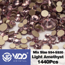 Load image into Gallery viewer, VDD SS4-SS20 Mix Size Clear Crystal Non HotFix Gold FlatBack Rhinestones Decorations DIY Glitter Stones 3D Nail Art Accessories