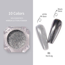 Load image into Gallery viewer, 1Box Nail Mirror Glitter Powder Metallic Colorful Dust Metal Effect Nail Glitter Gold Nail Art UV Gel Polish Chrome Flakes Dust