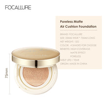 Load image into Gallery viewer, FOCALLURE Poreless BB Air Cushion Foundation CC Cream Matte Concealer Whitening Makeup Cosmetic Waterproof Brighten Face Base