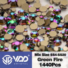 Load image into Gallery viewer, VDD SS4-SS20 Mix Size Clear Crystal Non HotFix Gold FlatBack Rhinestones Decorations DIY Glitter Stones 3D Nail Art Accessories