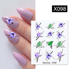 Load image into Gallery viewer, Harunouta 1 Sheet Nail Water Decals Transfer Lavender Spring Flower Leaves Nail Art Stickers Nail Art Manicure DIY