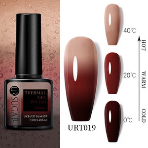 UR SUGAR 7.5ml Thermal Ultra-thin Glitter Gel Soak Off UV Gel Color-chaging Snowflake Temperature Color Change Nail Art Varnish