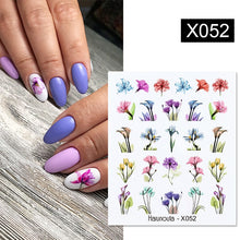 Load image into Gallery viewer, Harunouta 1 Sheet Nail Water Decals Transfer Lavender Spring Flower Leaves Nail Art Stickers Nail Art Manicure DIY