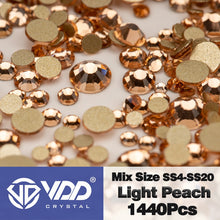 Load image into Gallery viewer, VDD SS4-SS20 Mix Size Clear Crystal Non HotFix Gold FlatBack Rhinestones Decorations DIY Glitter Stones 3D Nail Art Accessories