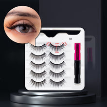 Load image into Gallery viewer, 3/5/7Pairs Magnetic Eyelashes False Lashes Repeated Use Eyelashes Waterproof Liquid Eyeliner With Tweezer Makeup Set