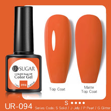 Load image into Gallery viewer, UR SUGAR 7.5ML Dark Blue Matte Top Coat Color UV Nail Gel Polish Semi Permanent Soak Off UV LED Gel Nail Gel Nail Art DIY Design