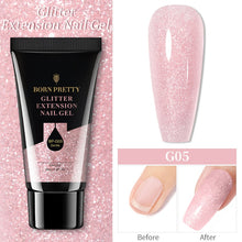 Load image into Gallery viewer, BORN PRETTY 30/20ml Glitter Acrylic Gel Finger Extension Silver Pink Extension Gel Soak Off Nail Art Gel Varnish