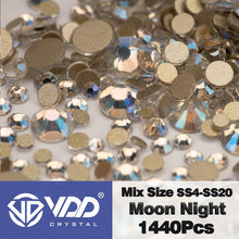 Load image into Gallery viewer, VDD SS4-SS20 Mix Size Clear Crystal Non HotFix Gold FlatBack Rhinestones Decorations DIY Glitter Stones 3D Nail Art Accessories