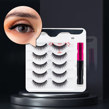 Load image into Gallery viewer, 3/5/7Pairs Magnetic Eyelashes False Lashes Repeated Use Eyelashes Waterproof Liquid Eyeliner With Tweezer Makeup Set