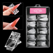 Load image into Gallery viewer, 100 Pcs Poly Nail Gel Quick Building Mold Tips Nail Dual Forms Finger Extension Nail Art UV Builder Easy Find Nail Tools