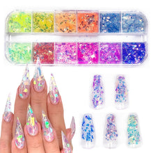 Load image into Gallery viewer, Holographic Butterfly Flakes Nail Art Glitter Sparkly 3D Laser Butterfly Sequins Tips DIY Polish Nail Art Decorations Manicure