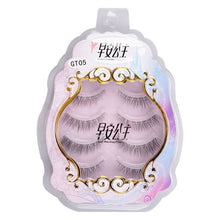 Load image into Gallery viewer, 4pairs Natural False Eyelashes Thin Band Hand Made Short Lighter Eyelash Cosplay Korean Fashion Wispy Extension Makeup Tools