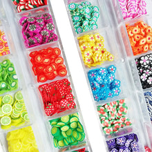 Load image into Gallery viewer, Mixed 3D Fruit Slices Sticker Polymer Clay DIY Designs Slice Lemon Nail Art Sliders Nails Art Decors Women Nail Tips Manicure