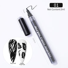 Load image into Gallery viewer, 1 Pc Nail Art Graffiti Pen Black Color UV Gel Polish Design Dot Painting Detailing Pen Brushes DIY Nail Art Adorn Tools
