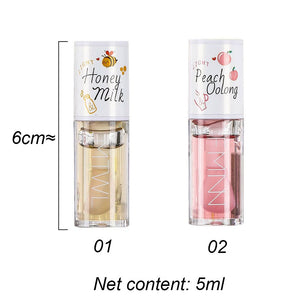 Kawaii Honey Peach Lip Oil Long Lasting Non-sticky Repair Moisturizing Hydrating Lip Tint Lip Plumper Lip Care Serum