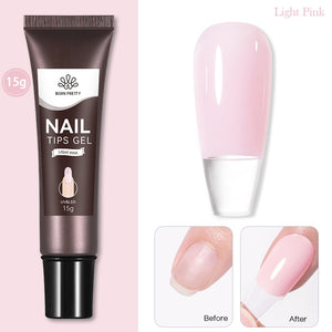 BORN PRETTY 30/20ml Glitter Acrylic Gel Finger Extension Silver Pink Extension Gel Soak Off Nail Art Gel Varnish