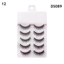 Load image into Gallery viewer, Eye makeup accessories 5 pairs set Cos cross false eyelashes Lash Extension 3D bunch Japanese Fairy Little Devil Cosplay 5 Pairs
