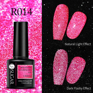UR SUGAR 7.5ml Thermal Ultra-thin Glitter Gel Soak Off UV Gel Color-chaging Snowflake Temperature Color Change Nail Art Varnish