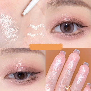 Diamond Glitter Eyeshadow Liner Pencil Eye Makeup Highlighter Waterproof Matte Pink Silkworm Champagne Gold Eyeliner Pen