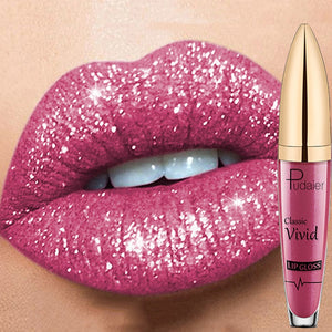 18 Colors Shiny Lip Gloss for Women Long Lasting Matte Glitter Liquid Lipstick Diamond Shiny Lip Gloss Waterproof Lip Makeup