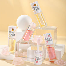 Load image into Gallery viewer, Kawaii Honey Peach Lip Oil Long Lasting Non-sticky Repair Moisturizing Hydrating Lip Tint Lip Plumper Lip Care Serum