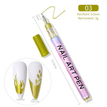 Load image into Gallery viewer, 1 Pc Nail Art Graffiti Pen Black Color UV Gel Polish Design Dot Painting Detailing Pen Brushes DIY Nail Art Adorn Tools