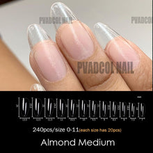 Load image into Gallery viewer, Gel Nails Extension System Full Cover Sculpted Clear Stiletto Coffin False Nail Tips 240pcs/bag