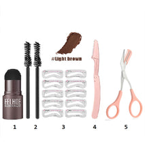 Load image into Gallery viewer, 2023 Professional One Step Eyebrow Stamp Shaping Set Pen Pencil Waterproof Makeup For Women Perfect Brows Stencil And Kit Tattoo