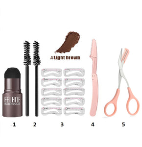 2023 Professional One Step Eyebrow Stamp Shaping Set Pen Pencil Waterproof Makeup For Women Perfect Brows Stencil And Kit Tattoo