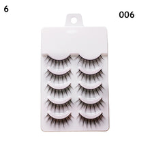 Load image into Gallery viewer, Eye makeup accessories 5 pairs set Cos cross false eyelashes Lash Extension 3D bunch Japanese Fairy Little Devil Cosplay 5 Pairs
