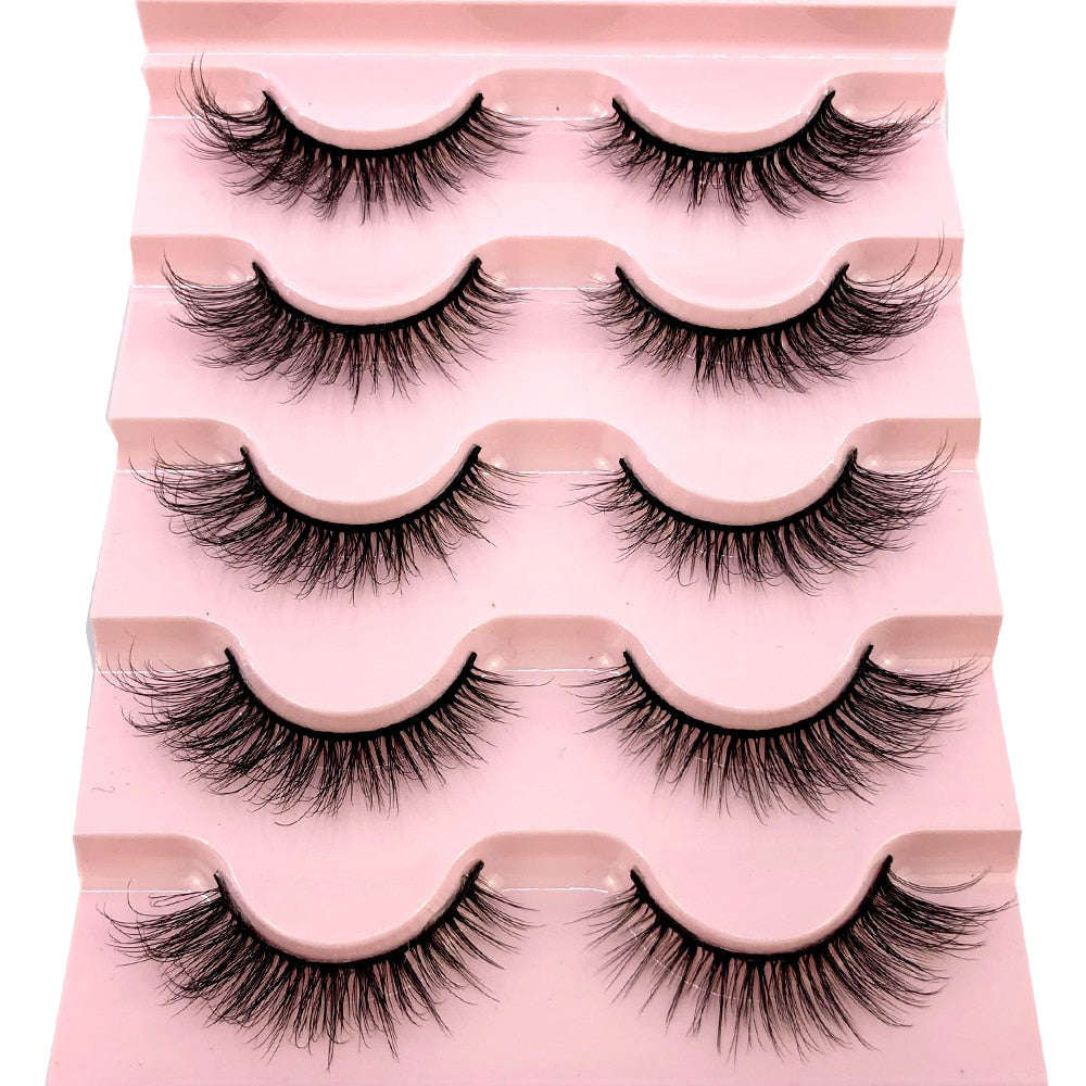 2022 New 5 pairs natural false eyelashes fake lashes long makeup 3d mink lashes eyelash extension mink eyelashes short eyelashes