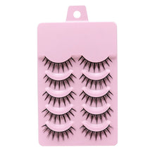 Load image into Gallery viewer, Eye makeup accessories 5 pairs set Cos cross false eyelashes Lash Extension 3D bunch Japanese Fairy Little Devil Cosplay 5 Pairs