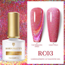Load image into Gallery viewer, BORN PRETTY 7ml 9D Laser Cat Magnetic Gel Nail Gel Pink Magnetic Gel Soak Off UV LED Nail Varnish UV Gel Need Pink Nude Base