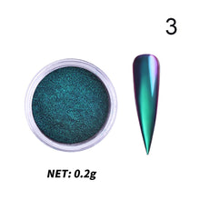 Load image into Gallery viewer, 1Box Nail Mirror Glitter Powder Metallic Colorful Dust Metal Effect Nail Glitter Gold Nail Art UV Gel Polish Chrome Flakes Dust