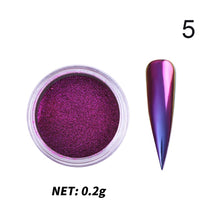 Load image into Gallery viewer, 1Box Nail Mirror Glitter Powder Metallic Colorful Dust Metal Effect Nail Glitter Gold Nail Art UV Gel Polish Chrome Flakes Dust