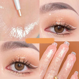 Diamond Glitter Eyeshadow Liner Pencil Eye Makeup Highlighter Waterproof Matte Pink Silkworm Champagne Gold Eyeliner Pen