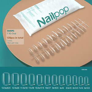 NAILPOP 120pcs False Nails Acrylic Press on Nails Coffin Artificial Nails Clear Fake Nail Tips for Extension Manicure Tool