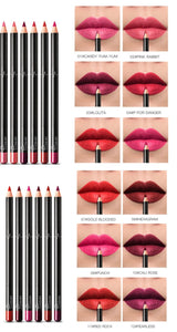 6 12Pcs/Set Waterproof Pencil Lipstick Set Pen Matte Lip Liner Long Lasting Makeup Pens Easy to Wear Non-stick Cup карандаш для