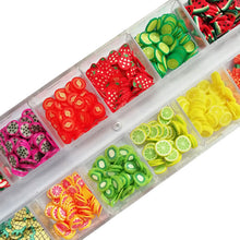 Load image into Gallery viewer, Mixed 3D Fruit Slices Sticker Polymer Clay DIY Designs Slice Lemon Nail Art Sliders Nails Art Decors Women Nail Tips Manicure