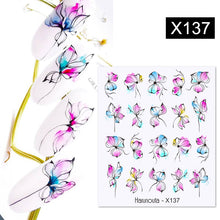 Load image into Gallery viewer, Harunouta Black Lines Flower Leaves Water Decals Stickers Floral Face Marble Pattern Slider For Nails Summer Nail Art Decoration