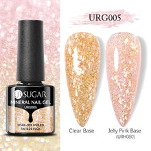 Load image into Gallery viewer, UR SUGAR 7ml Gold Glitter Gel Nail Polish Platinum Shining Mineral Sequins Soak Off UV LED Gel Nail Semi Permanent Manicure