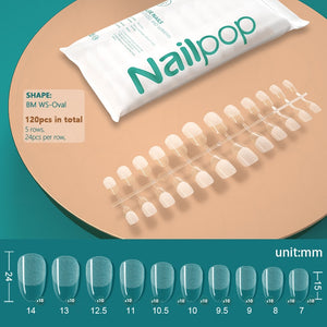 NAILPOP 120pcs False Nails Acrylic Press on Nails Coffin Artificial Nails Clear Fake Nail Tips for Extension Manicure Tool